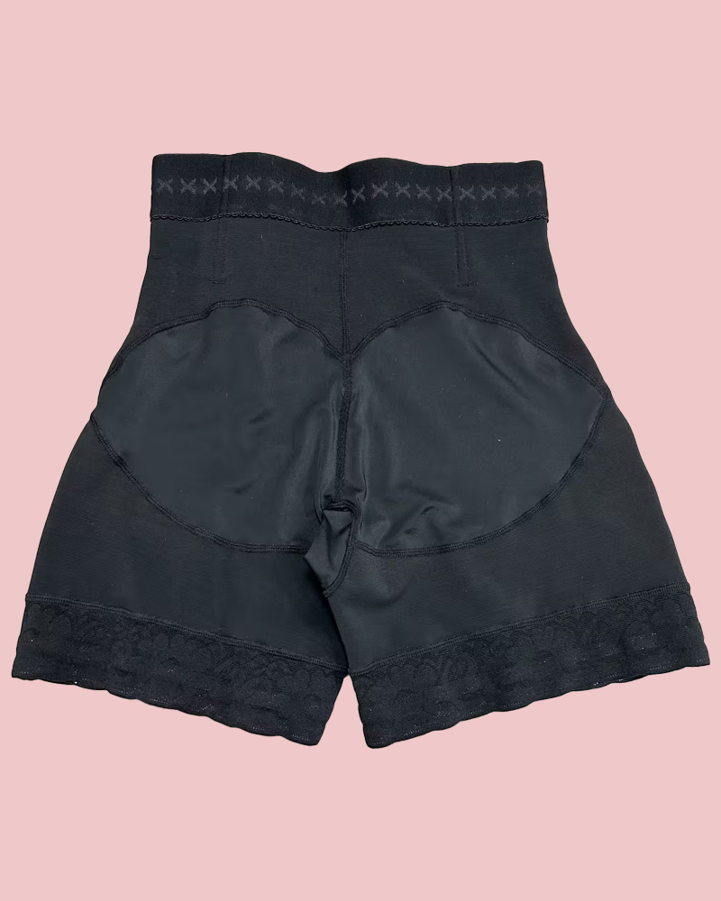 High Waist Side Zipper Butter Lifter Faja Shorts