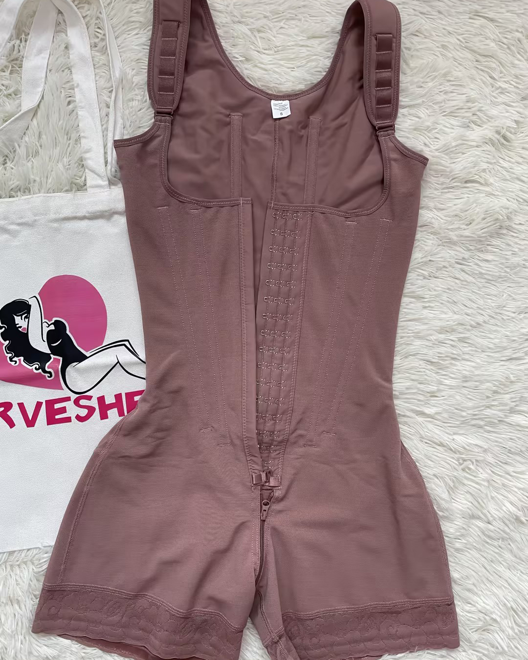 5095 Hook & Eye Tummy Control Zipper Crotch Shaping Bodysuit