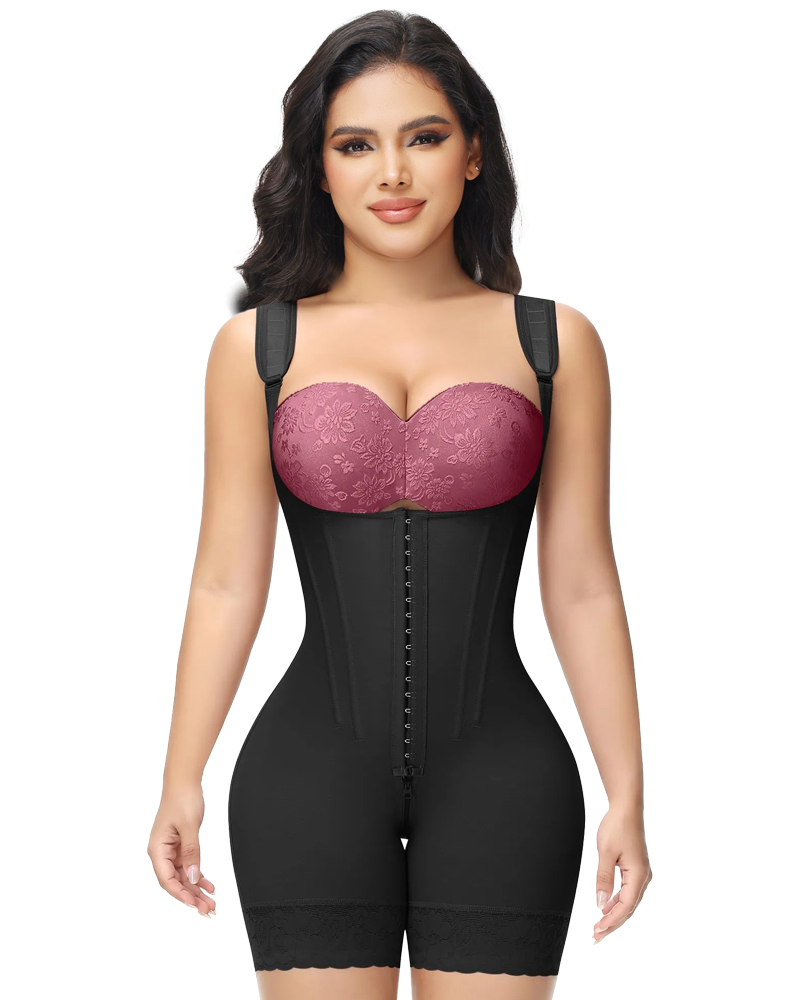 5095 Hook & Eye Tummy Control Zipper Crotch Shaping Bodysuit
