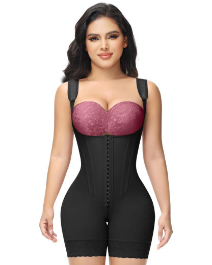 5095 Hook & Eye Tummy Control Zipper Crotch Shaping Bodysuit