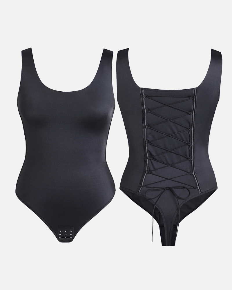 Women's Sexy Back Lace-up Seamless Tummy Control Bodysuit