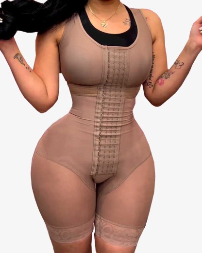 Full Body Shapewear For Women Tummy Control Hook And Eye Closure Adjustable Breast Support Bodyshaper