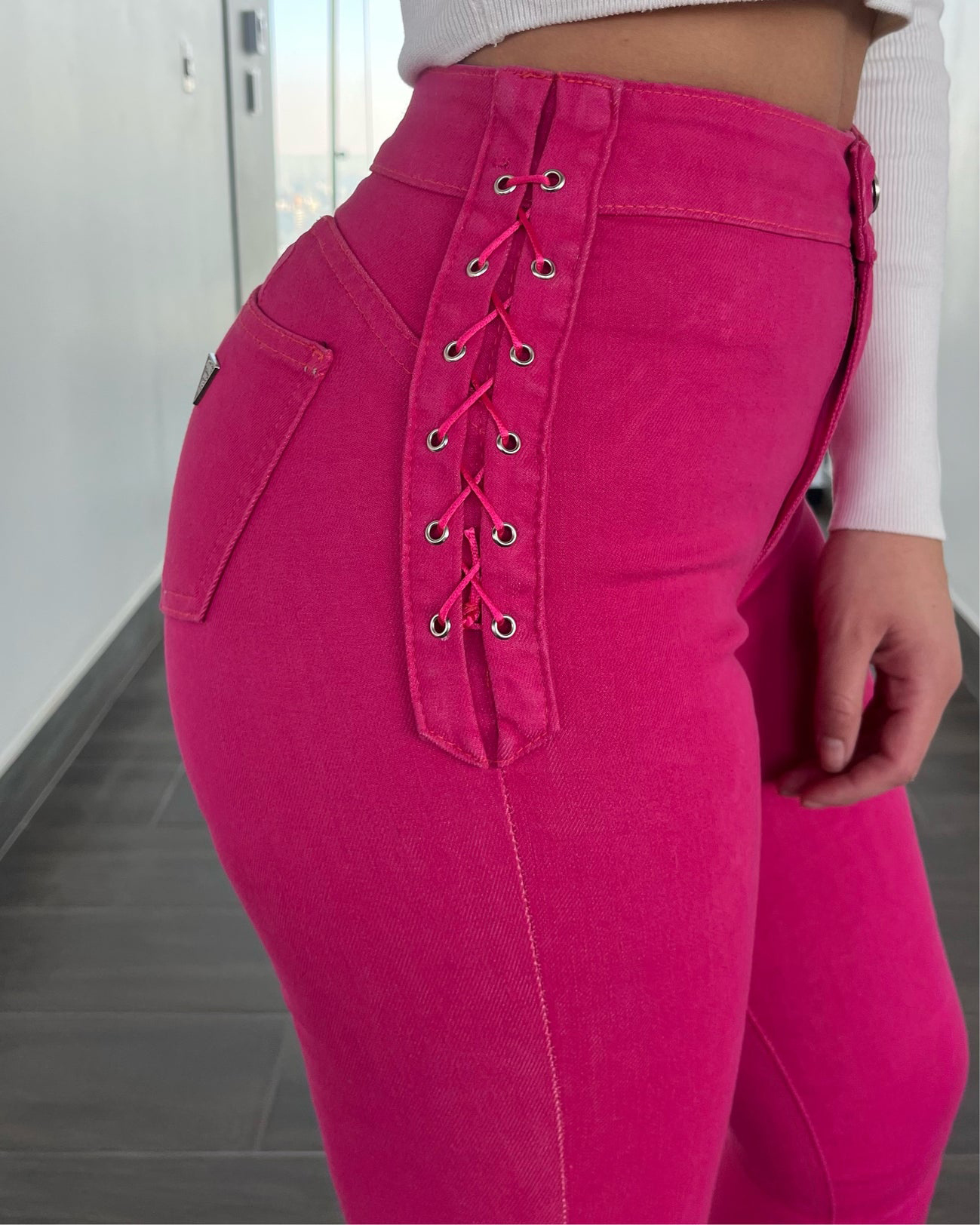 Braided Design Skinny Fashion Jeans