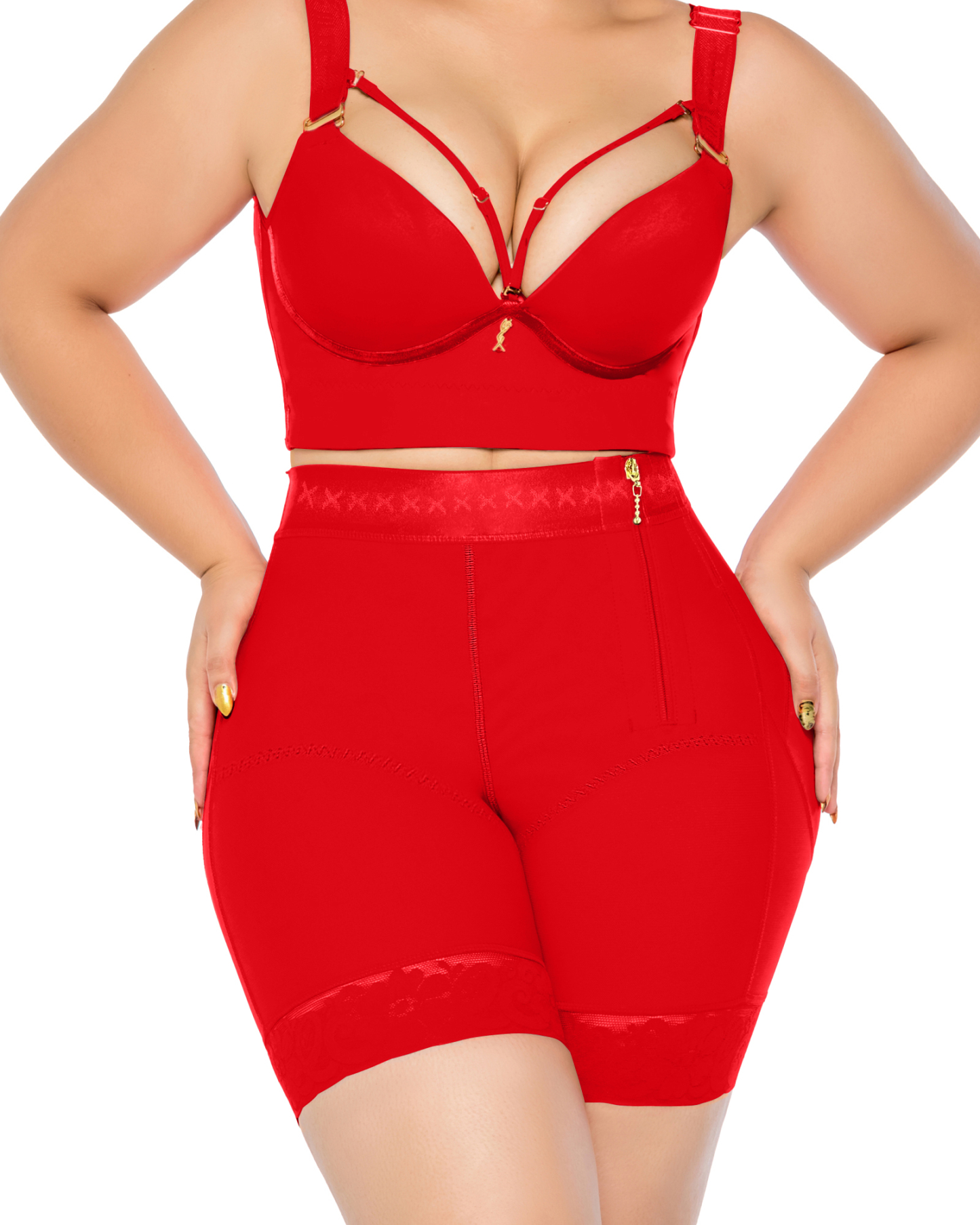 High Waist Side Zipper Butter Lifter Faja Shorts