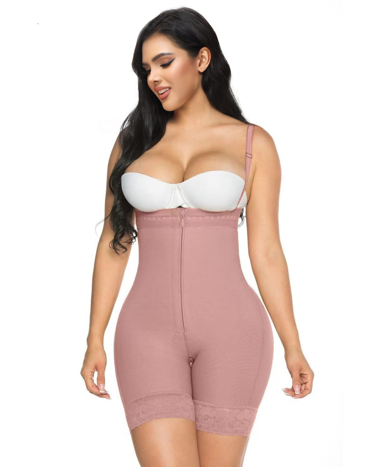 2705 Fajas Compression Shapewear Open Bust Tummy Control with Zipper
