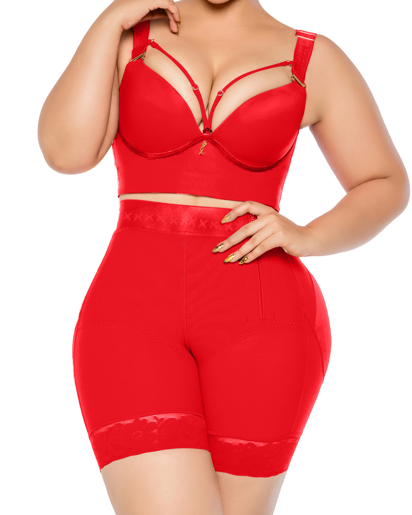 High Waist Side Zipper Butter Lifter Faja Shorts