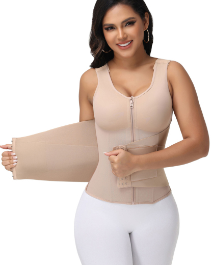 Zipper & Button Double Pressure Women's Waist Trainer