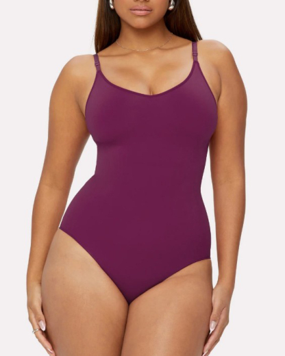 Adjustable Strap Seamless Thong Bodysuit