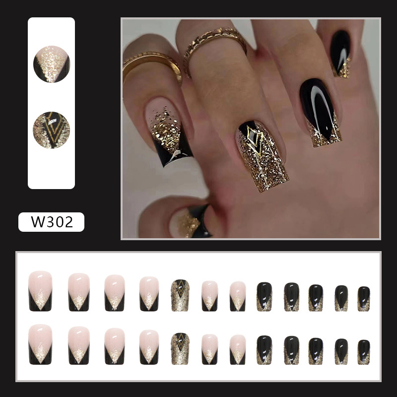 Explosive Shiny French Wearable manicure
