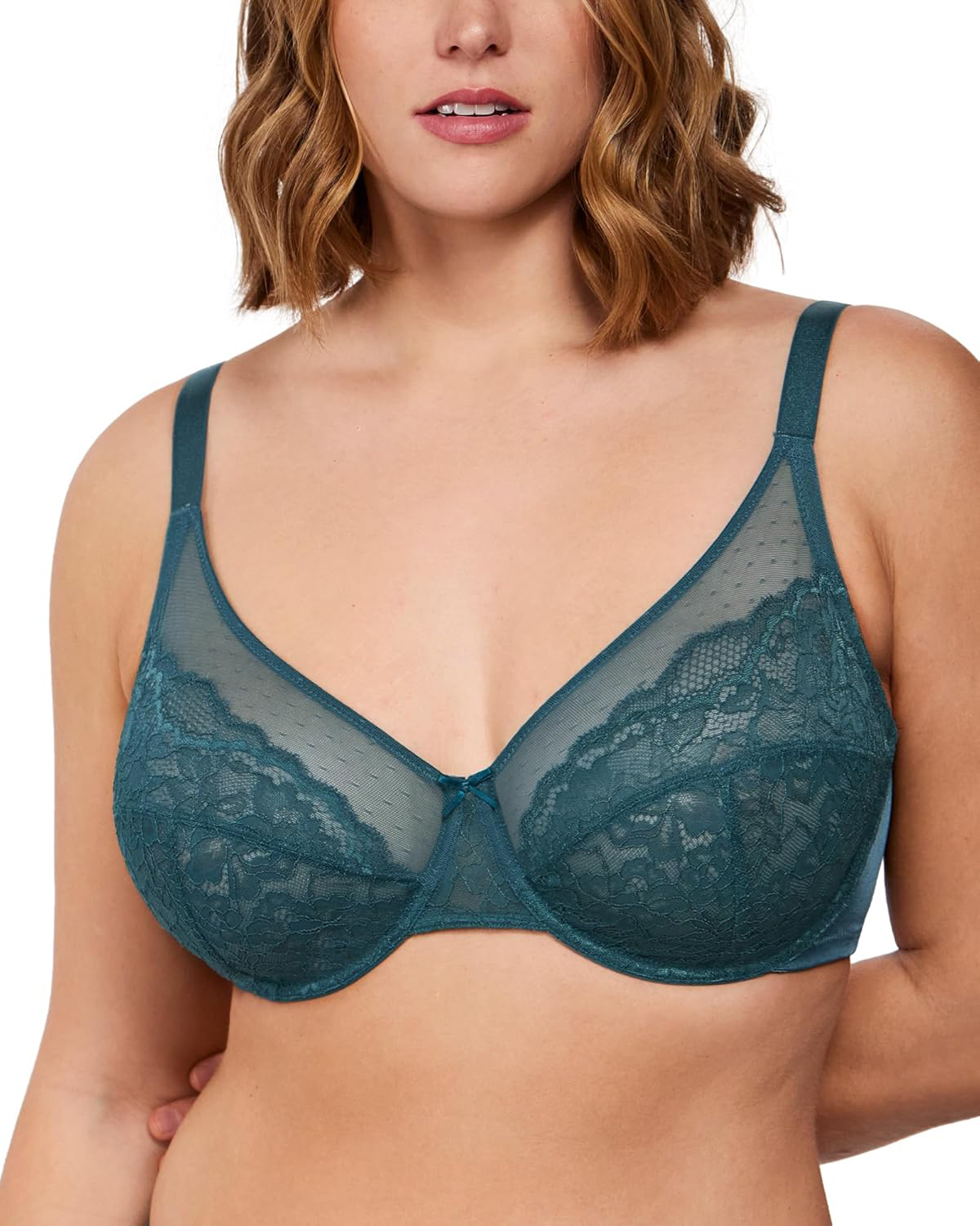 Women Full Coverage Underwire Bras Plus Size Lifting Lace Bra for Heavy Breast