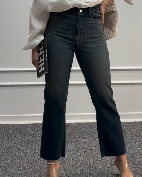 Women's High Waisted Stretchy Straight Leg Casual Denim Jeans