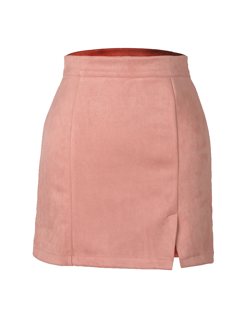 Autumn And Winter Suede Hip Skirt
