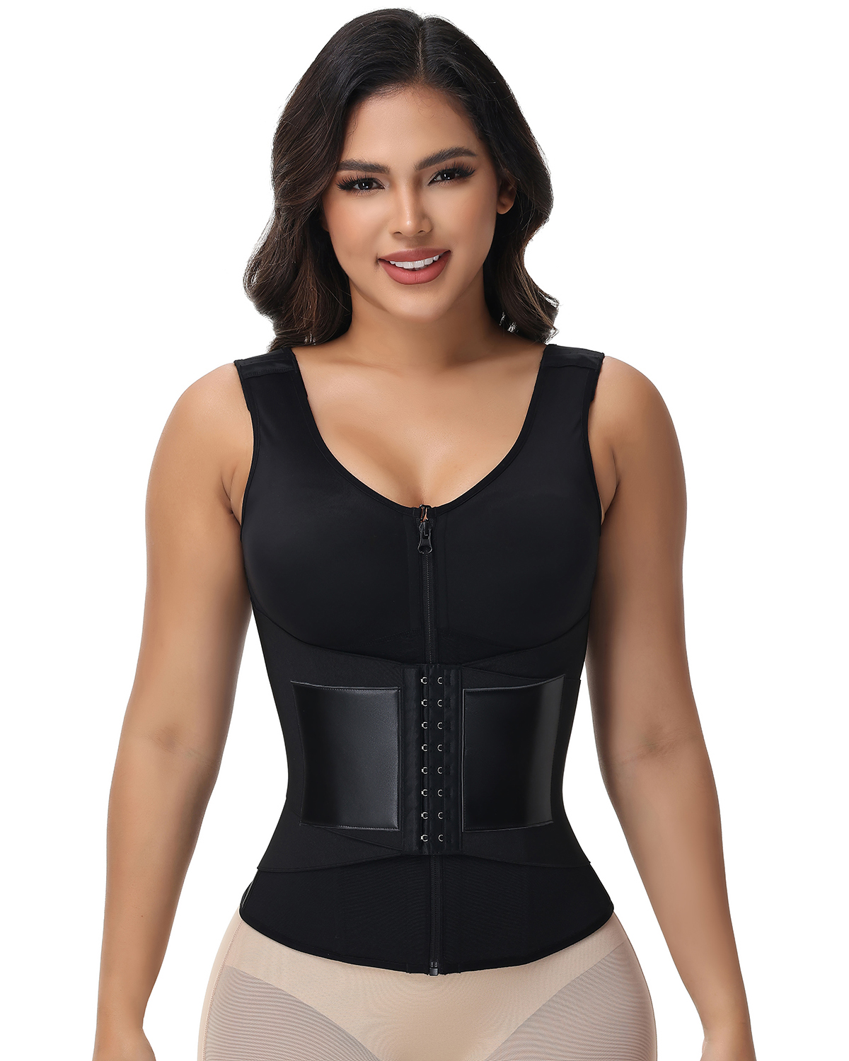 Zipper & Button Double Pressure Women's Waist Trainer