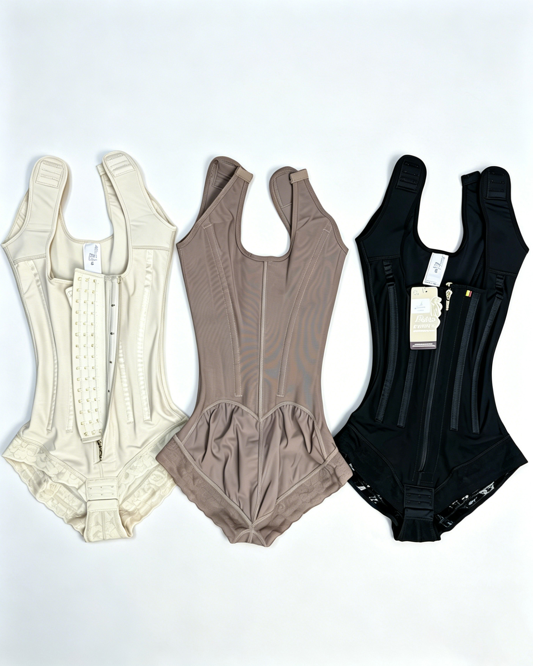 Zippered Front Opening Shapewear Bodysuit