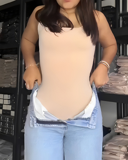 Comfortable Seamless Square Neck Sleeveless Thong Bodysuit