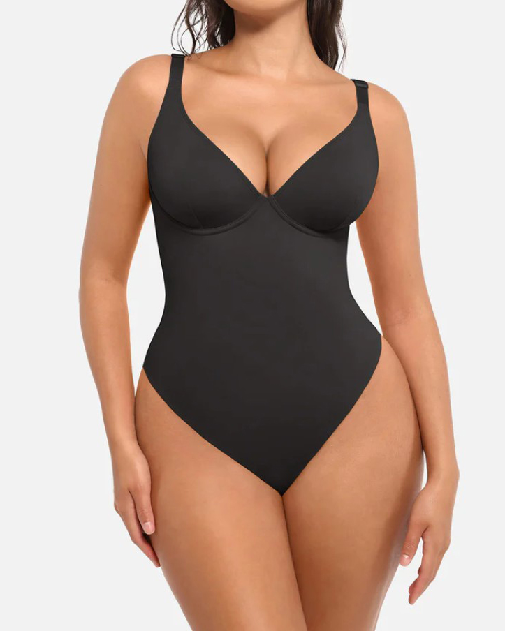 Women's V-Neck Slimming Thong Shapewear Bodysuit