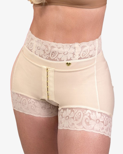 Floral Lace Front Hook Butt Lifting Shaping Shorts