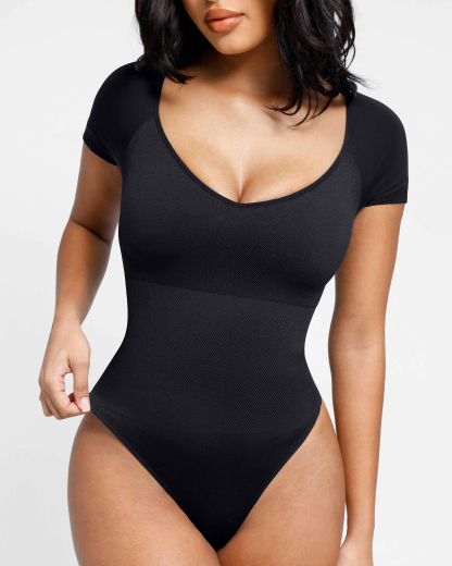 Short Sleeve Seamless Elasticity Waist Trainer Compression Shapewear