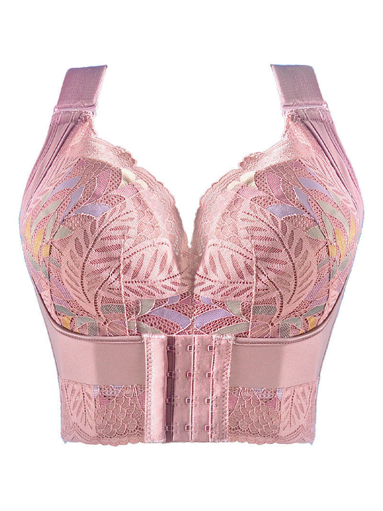 Women Side Support Longline Wide Adjustable Straps Wireless Bra