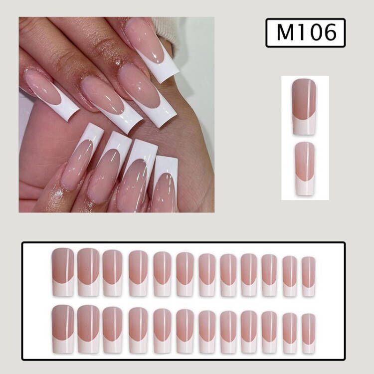 Simple White Border French Style Wearable Manicure