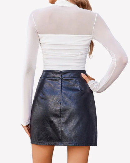 Ruched Sheer Mesh Slimming Shapewear Thong Bodysuit