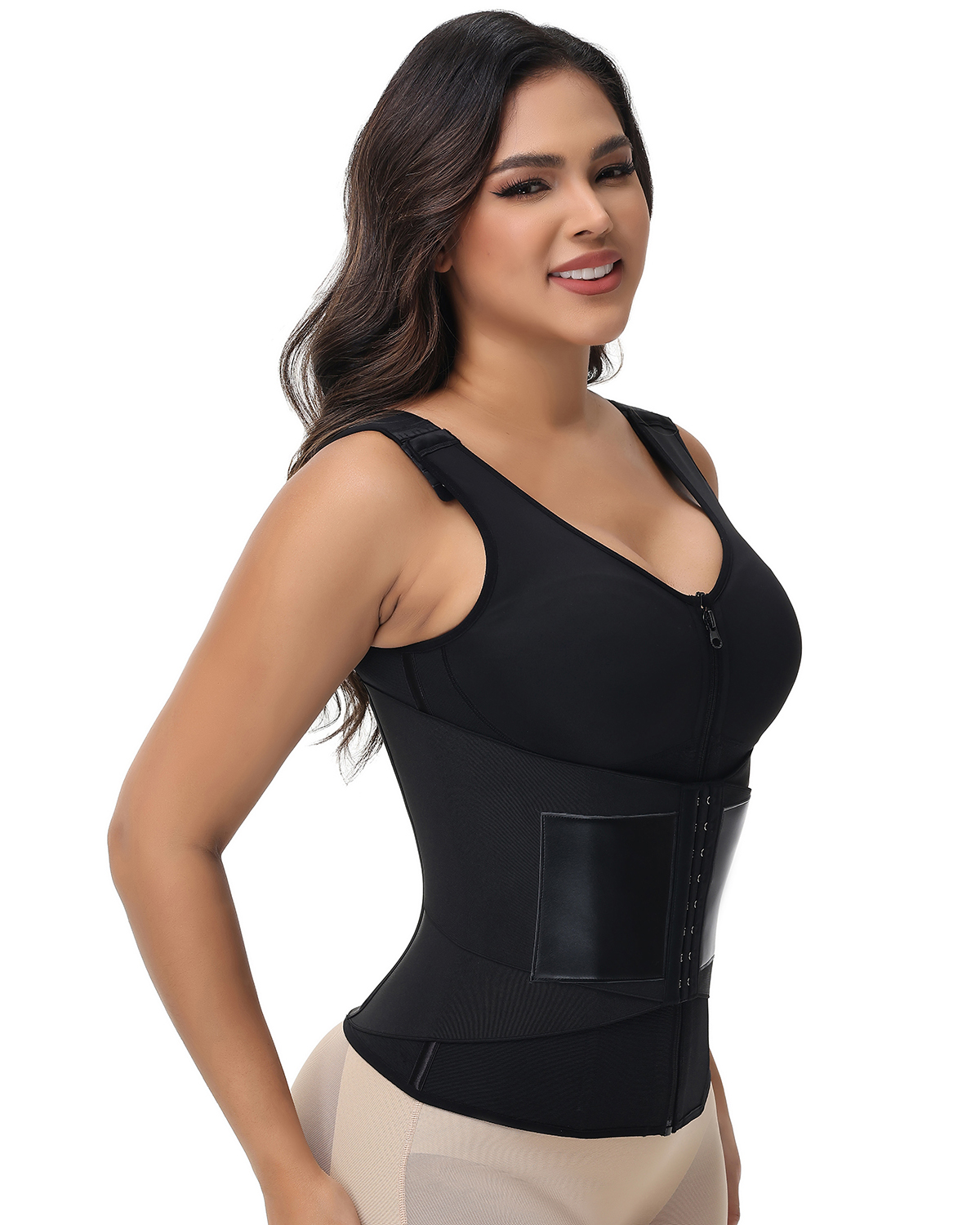 Zipper & Button Double Pressure Women's Waist Trainer
