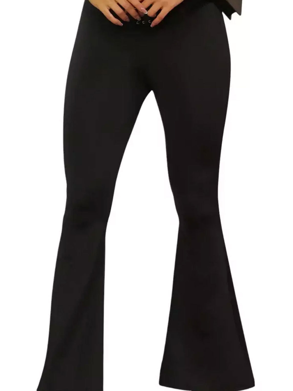 Black Stretch Flared Skinny Pants