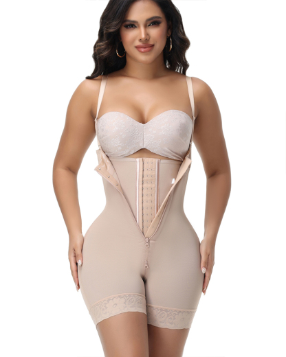 Tummy Control Adjustable Straps Shapewear Crotch Zipper Faja