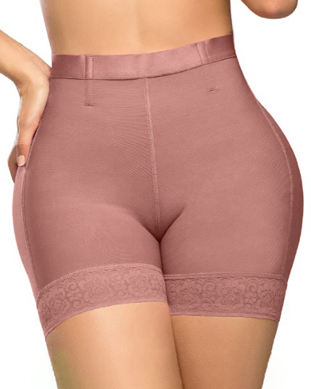 High Waist Lace Trim Butt Sculpting Short