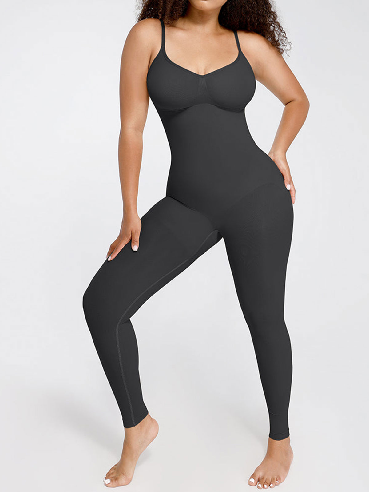 Seamless Breast Support Waist and Abdomen Shaping Mid Thigh Body Shaper