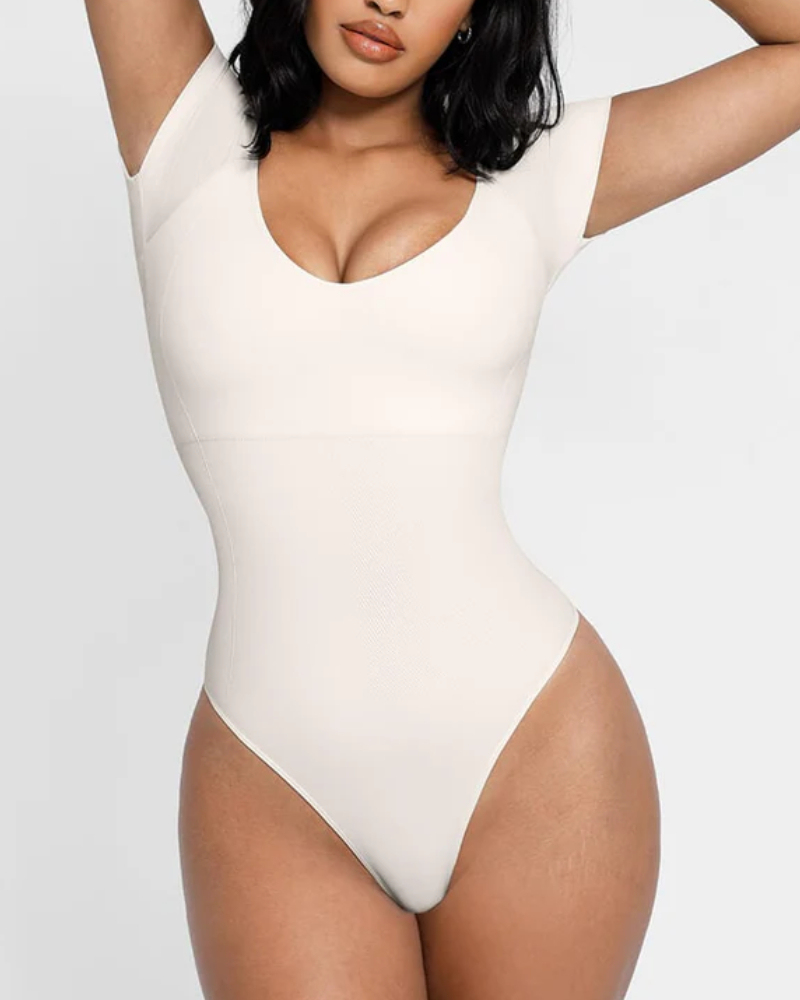 Short Sleeve Seamless Elasticity Waist Trainer Compression Shapewear