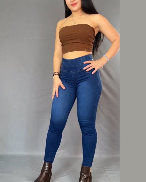 High Rise Skinny Peach Hip High Waist Jeans