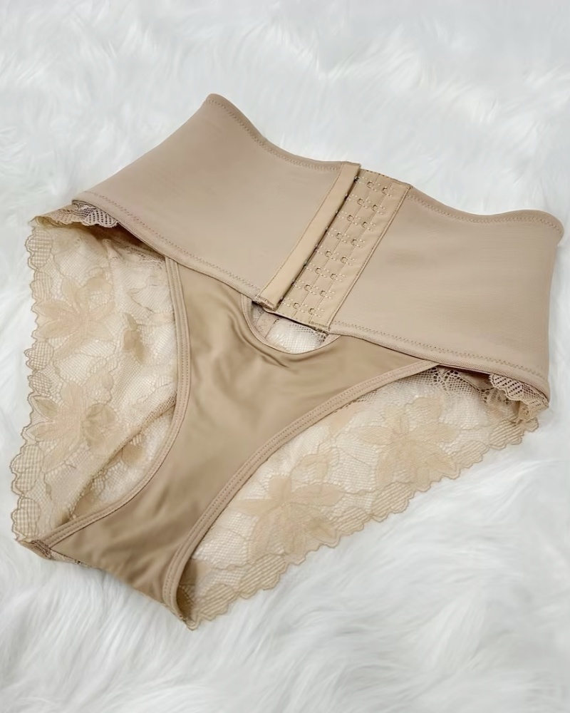 Front Closure Shapewear With Lace Trimmed Tummy Control Butt Lifter Faja Panties (Pre-Sale)