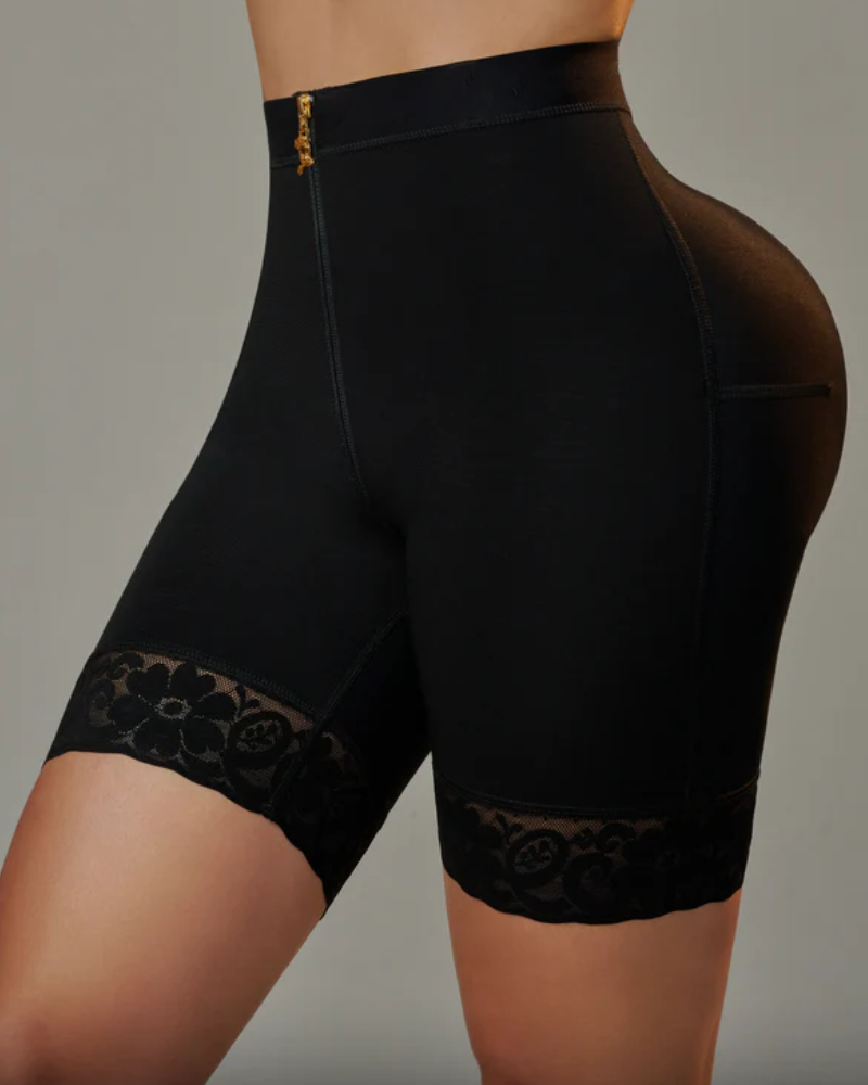 High Waist Compression Zipper Shaping Shorts