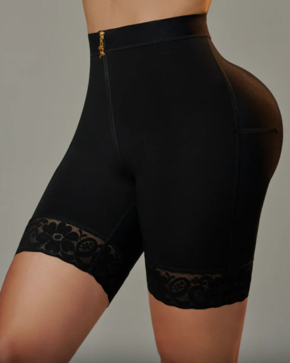 High Waist Compression Zipper Shaping Shorts