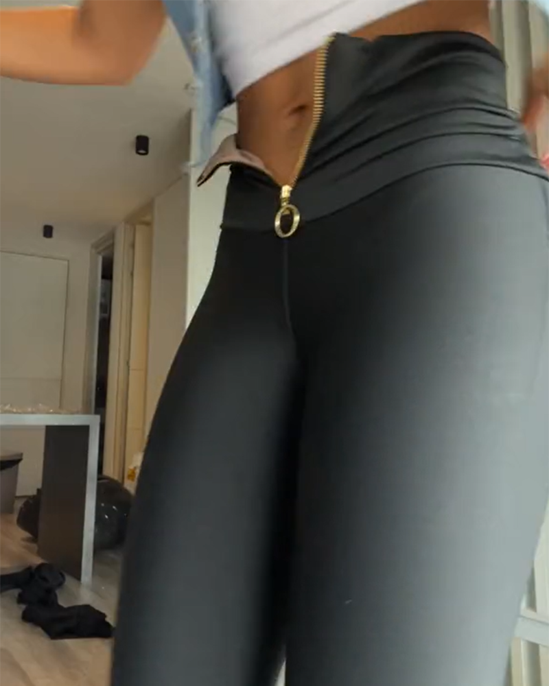 Tummy Control Zipper Butt Lift Pants