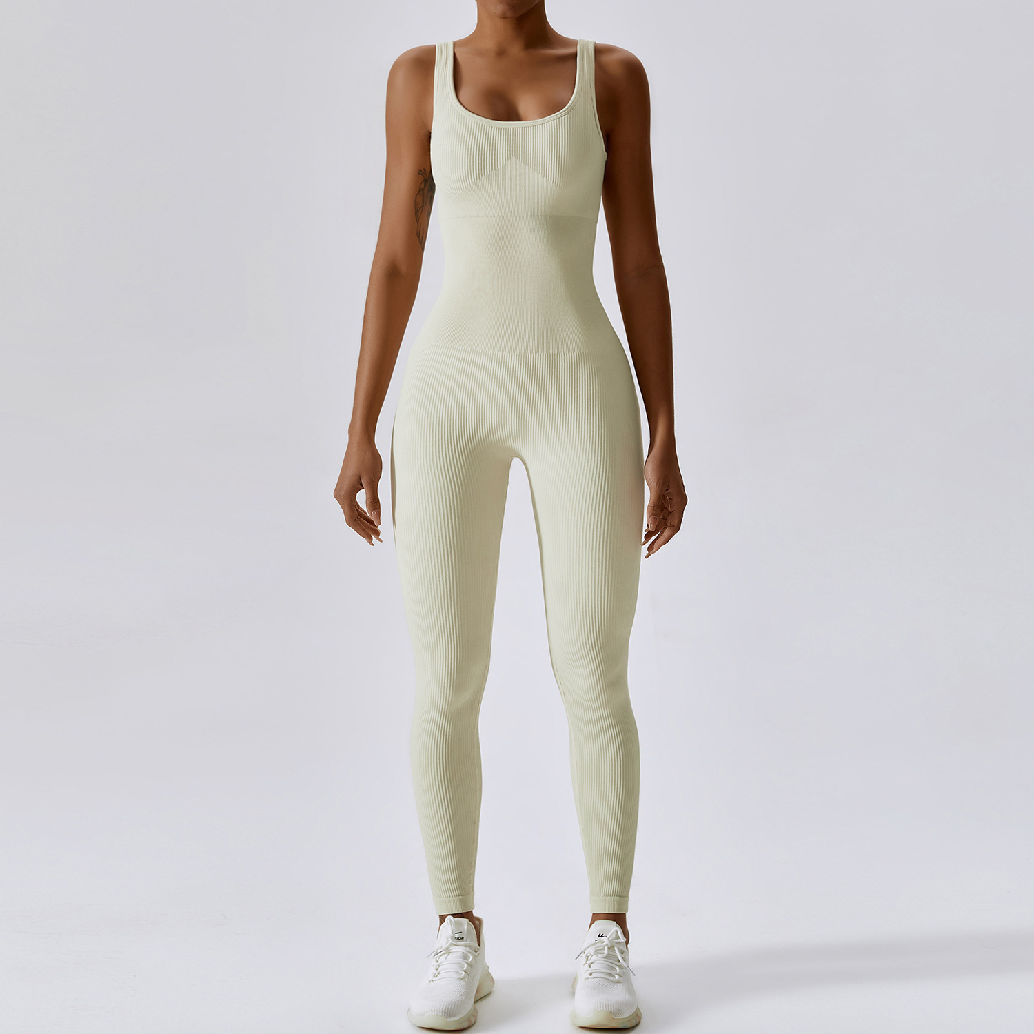 Seamless tummy control slim fit athletic stretch bodysuit