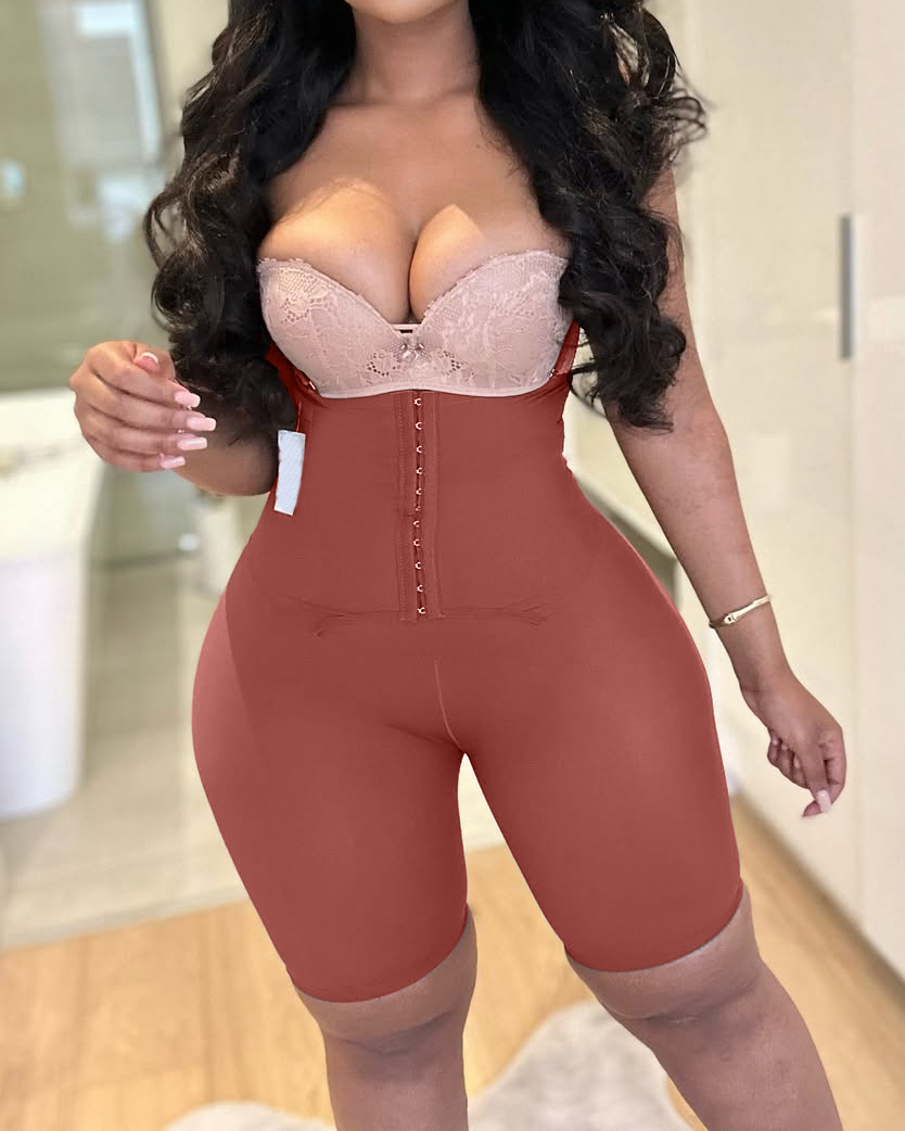 Comfort Double Layer Tummy Control Body Shaper with Straps