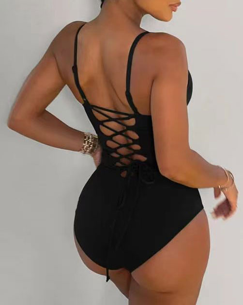 Swimsuit With Breast Pads One-Piece Sexy Corset one piece swimwear