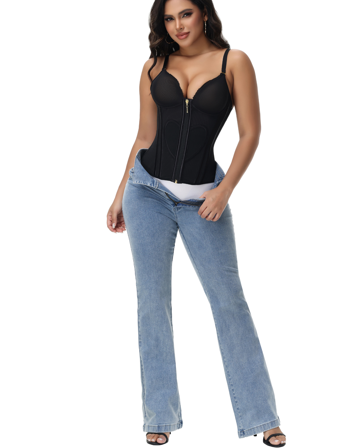 Waist Trainer for Women Tummy Control Vest Black Corset Shapewear Bustier Tank Tops Going Out Body Shaper with Straps