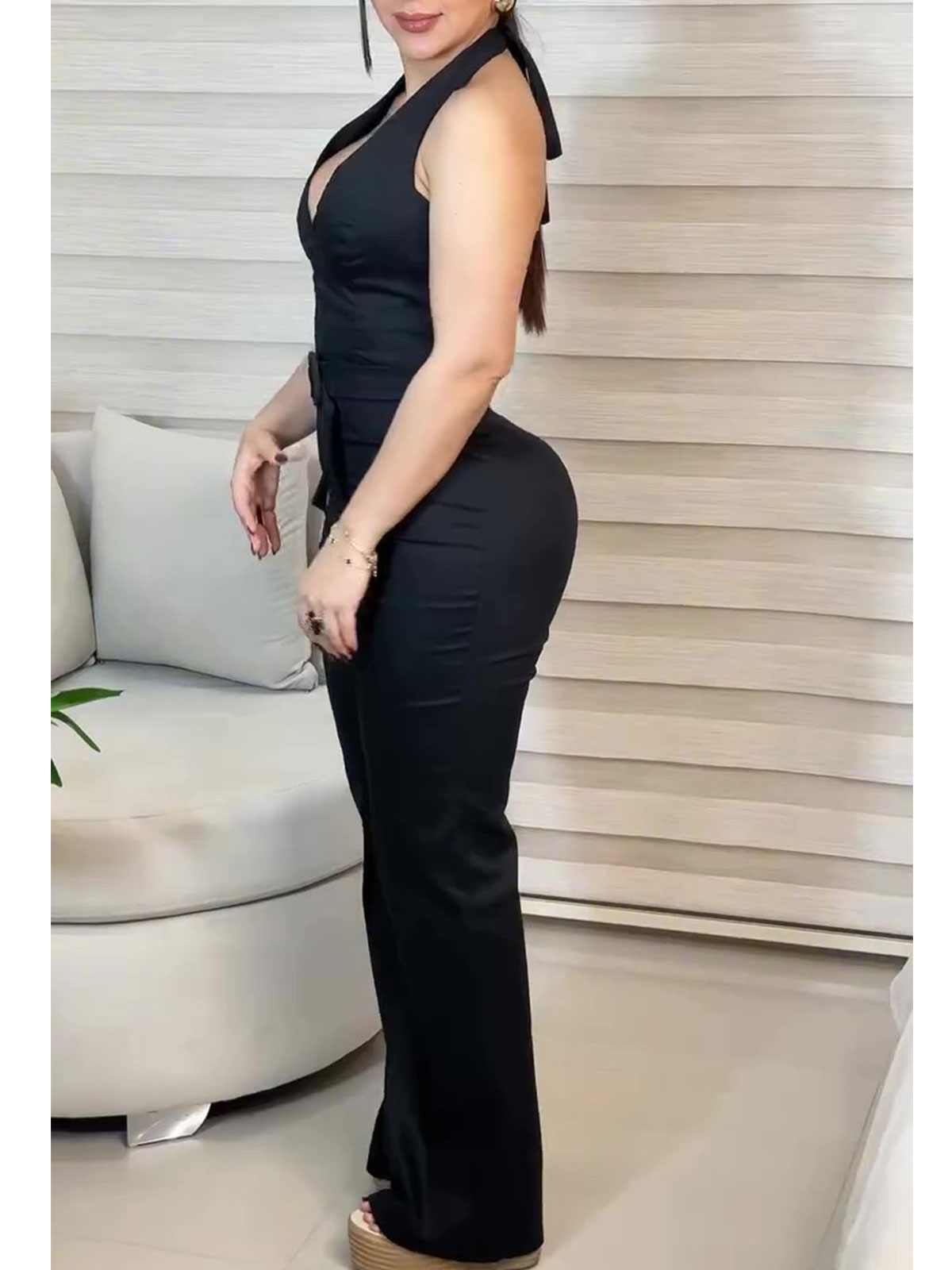 Sexy Sleeveless V-Neck Slimming Jumpsuit