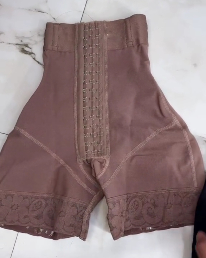 High Waist Hook & Eye Compression Butt Lifting Shorts