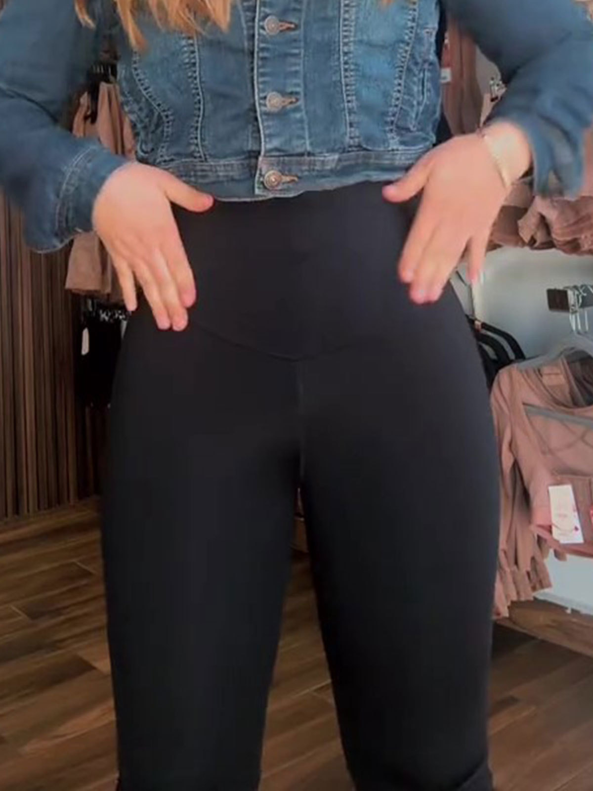 Black Stretch Flared Skinny Pants