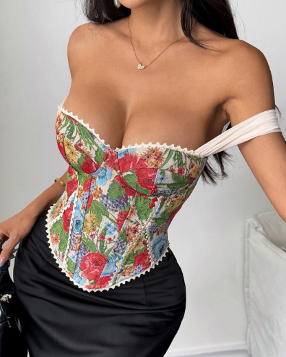 Bandeau Tie Back Slim Fit Corset Top