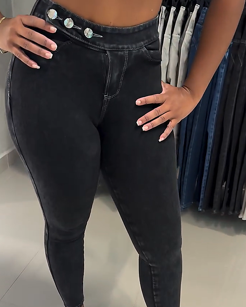 High-Waist Skinny Jeans (Pre-Sale)