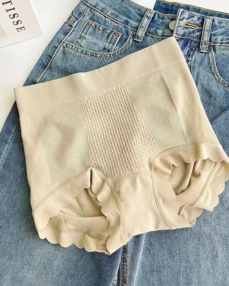 Cotton Anti-Bacterial Bottom High Waist Belly Tuck Seamless Underwear