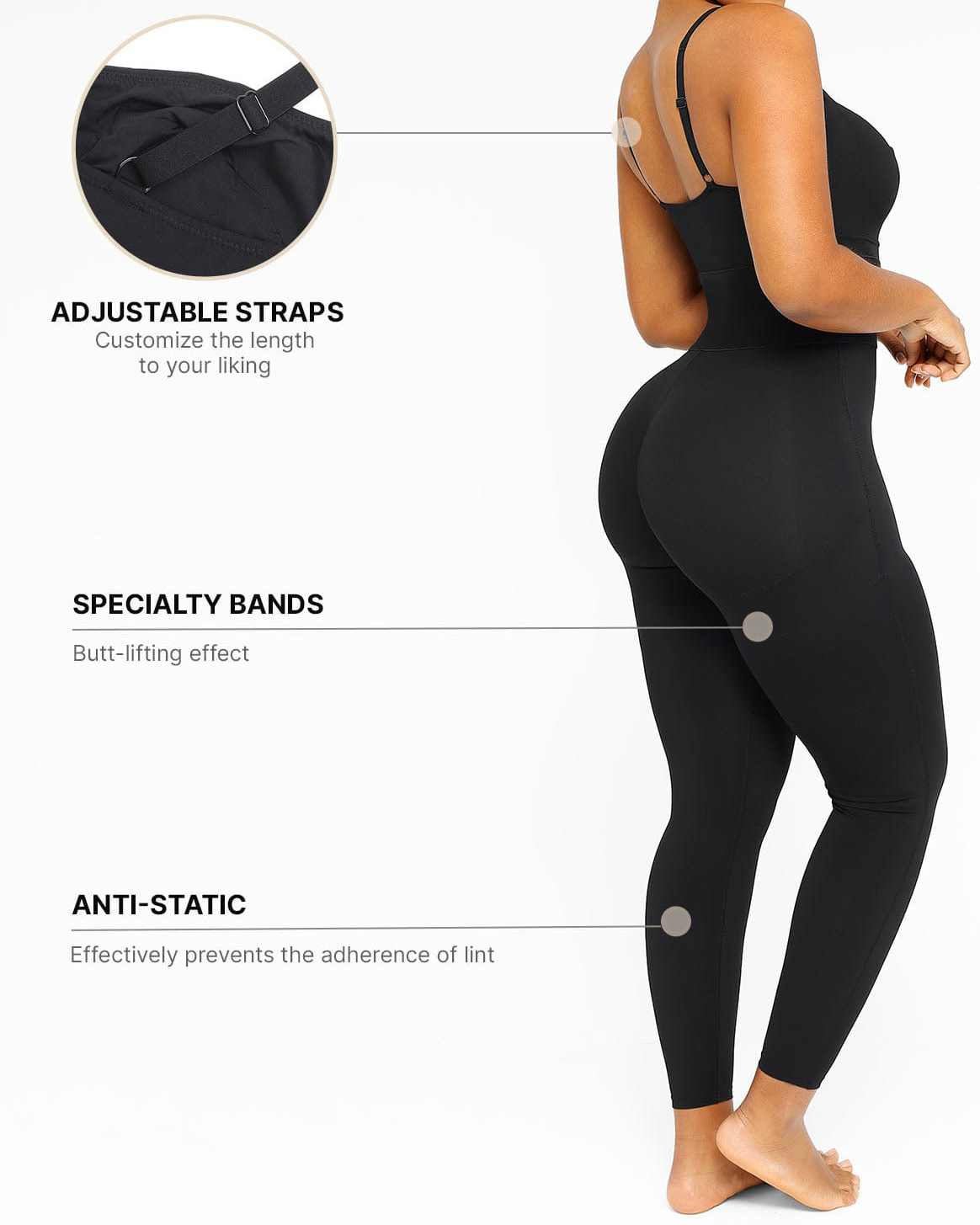 Women's Adjustable Straps Tummy Control Shaping Jumpsuit