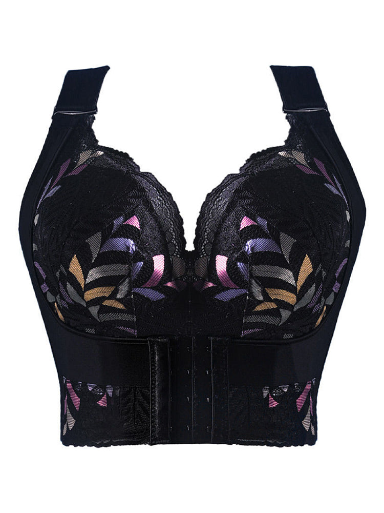 Women Side Support Longline Wide Adjustable Straps Wireless Bra