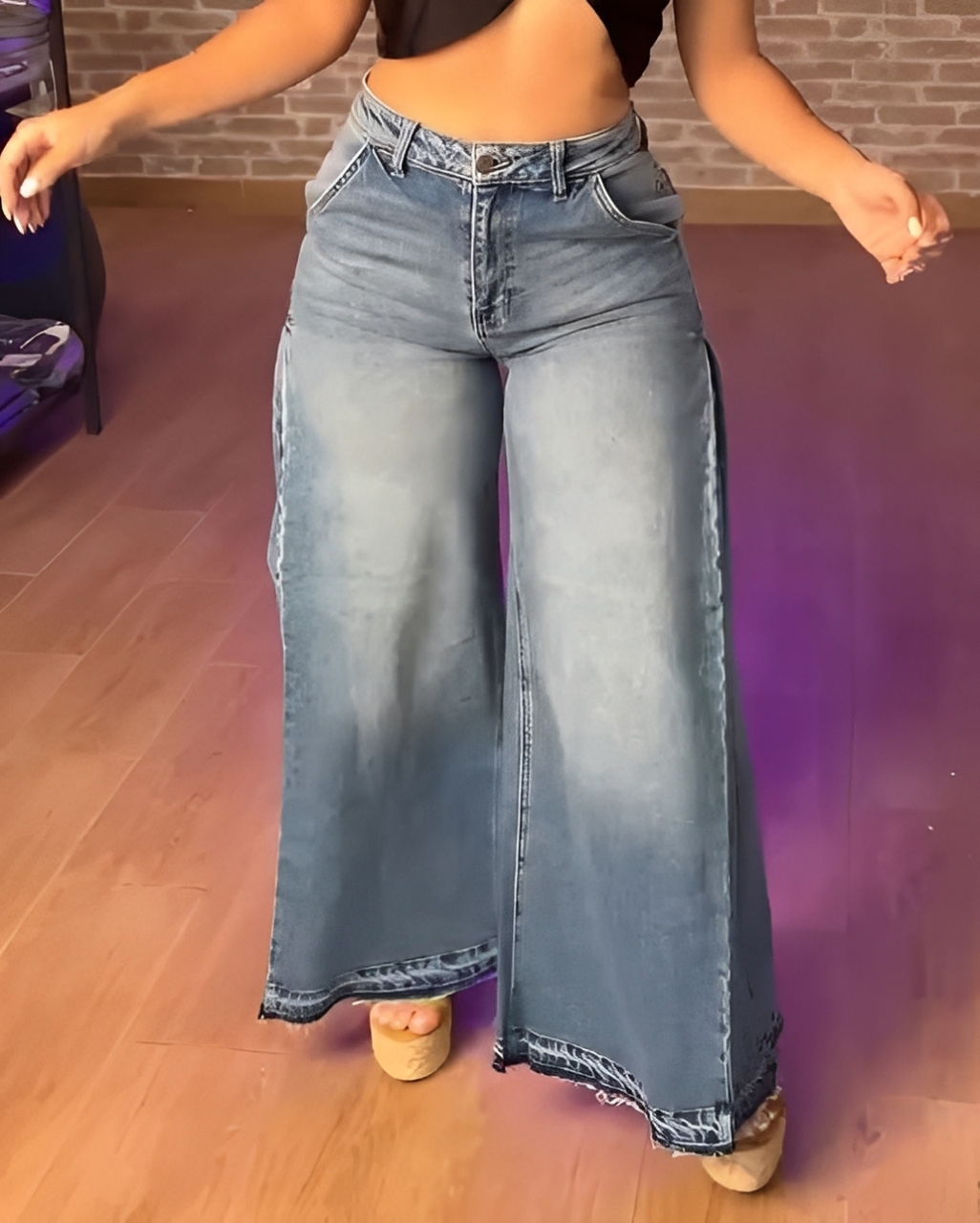 Women's Slim-Fit Loose Wide-Leg Jeans