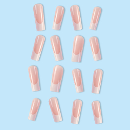 Simple White Border French Style Wearable Manicure